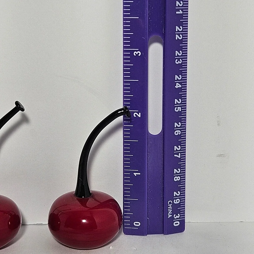 Lenox Summer Sweetness Glass Cherry Figurines Set of 3 Red Black Handcrafted